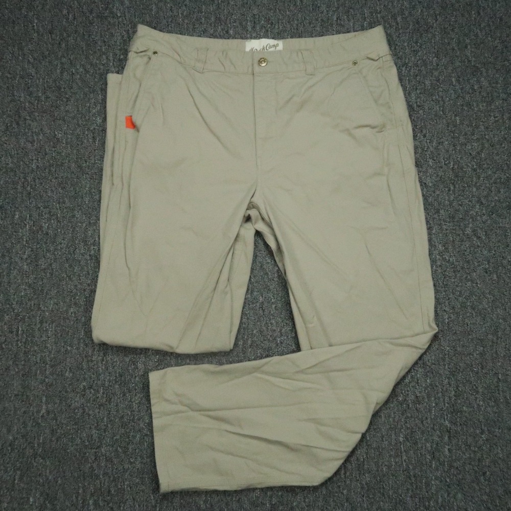 Duck Camp Pants Mens 38x33 Khaki Hiking Hunting‎ Outdoors Cordura Canvas Brush